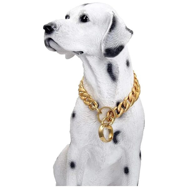 15mm Wide 18K Gold Cuban Link Dog Collar with Buckle Closure for Small Medium Large Dogs