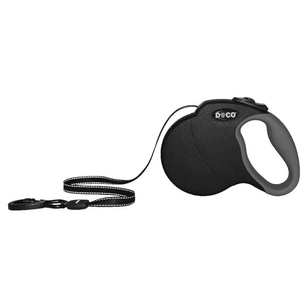 16-Foot Retractable Dog Leash with Stop-and-Lock Control and Reflective Safety Tape