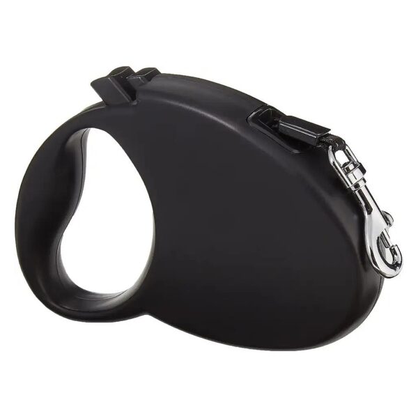 16 Foot Small Dog Retractable Leash, Black, Nylon Construction, Strong and Durable