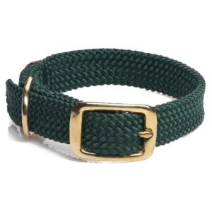 16-Inch Wide Hunter Green Dog Collar for Small Puppies