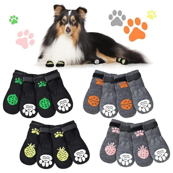 16 Pack Anti Slip Dog Socks for Small Medium Dogs with Traction Control Protection