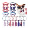 16 Pieces Adjustable Bow Ties and Neckties for Dogs and Cats