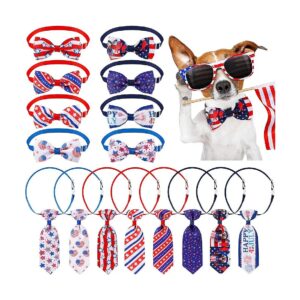 16 Pieces Adjustable Bow Ties and Neckties for Dogs and Cats