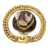 16MM 18K Gold Cuban Link Dog Collar with Secure Snap Buckle for Small Pitbull