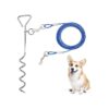 16ft Anti Rust Reflective Stake and Cable for Large Dogs Up to 125 Lbs