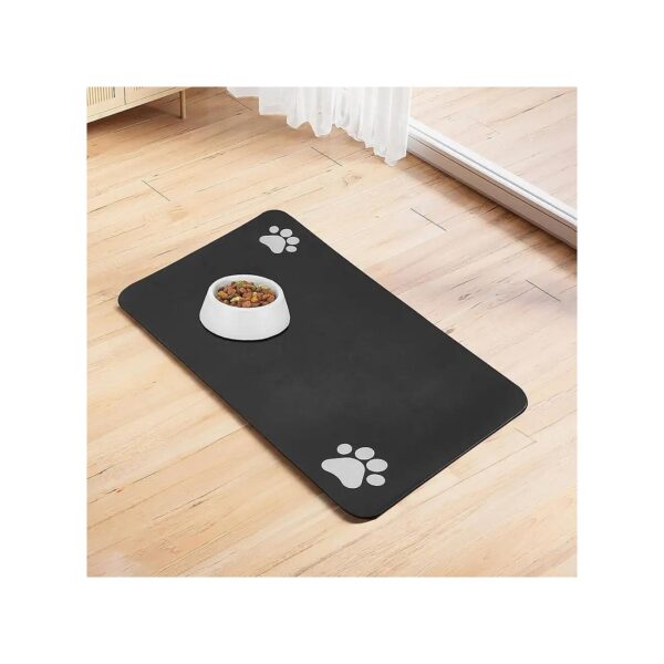 16x24 inch Dark Grey Pet Mat for Food and Water Bowls