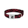 17 Inch Medium Neck Flame Red Dog Collar with Buckle Down Closure