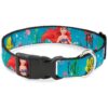 17 Neck Poly Plastic Dog Collar with Ariel Sebastian Flounder Print