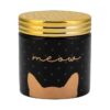 18 Fluid Oz Ceramic Treat Jar with Black Gloss Finish and Gold Accents