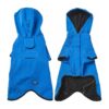 18-Inch Blue Waterproof Dog Softshell Raincoat with Leash and Harness Hole