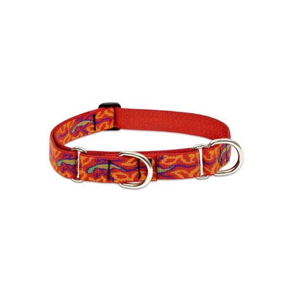 19-27 Inch Adjustable Martingale Collar for Large Dogs with Go Go Gecko Pattern