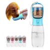 19 oz Pet Water Bottle with Integrated Food Container for Convenient Pet Travel