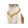 19MM Wide Stainless Steel Dog Training Collar with 14K Gold Plating