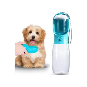 19oz Portable Water Bottle with Compact Food Container for Pets