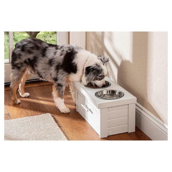 2-Bowl Dog Diner with Storage Drawer and ECOFLEX Construction