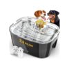 2 Gallon Pet Water Fountain with Stainless Steel Filtered Bowls for Giant Dogs