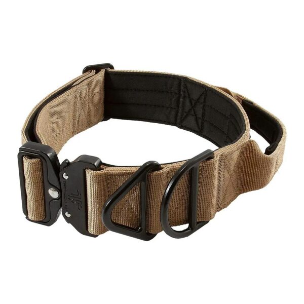 2-Inch Heavy-Duty Nylon Dog Collar with Handle for Medium to Large Dogs Coyote Brown