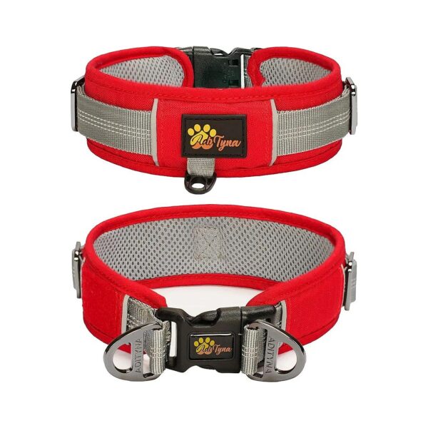 2-Inch Wide Adjustable Dog Collars for Medium Dogs with Mesh Lining