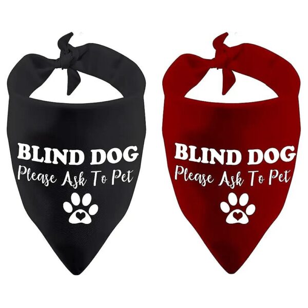 2 Pack Blind Dog Please Ask to Pet Soft Polyester Fiber Bandana