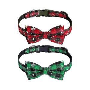 2 Pack Christmas Dog Collars with Adjustable Length for Small to Large Pets