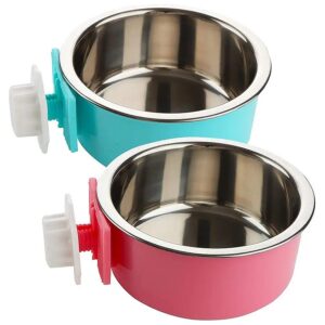 2 Pack Food and Water Bowls for Rabbit Chinchilla Hamster Bird and Other Pets