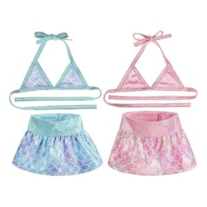 2 Pack Shiny Scale Beach Dog Swimsuit for Small Animals and Cats