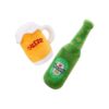 2 Pack Soft Plush Squeaky Beer Mug and Bottle Dog Toys for Small Medium Dogs