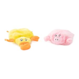 2-Pack Squeaky Dog Toys for Small Medium Dogs with Fun Designs