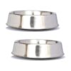 2 Pack Stainless Steel Pet Bowls for Cats and Dogs with Non Skid Base and Raised Rim