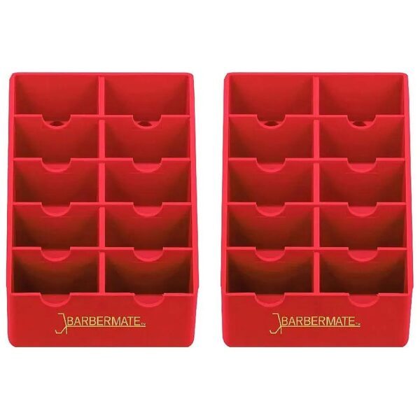 2 Pack Styrene Clipper Blade Rack Storage Tray Holds 10 Blades Red