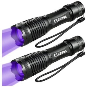 2 Pack UV Flashlight Blacklights LED Tactical Torches for Home Pet Cleaning