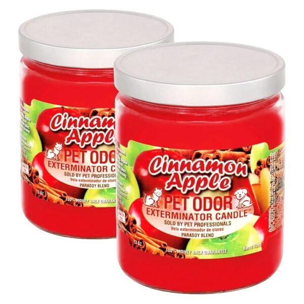 2-Pack of 13 Ounce Cinnamon Apple Freshener Candles for Odor Control