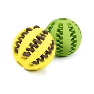 2-Piece Rubber Dog Toy Set for Puppies and Small Dogs with Advanced Teething Relief