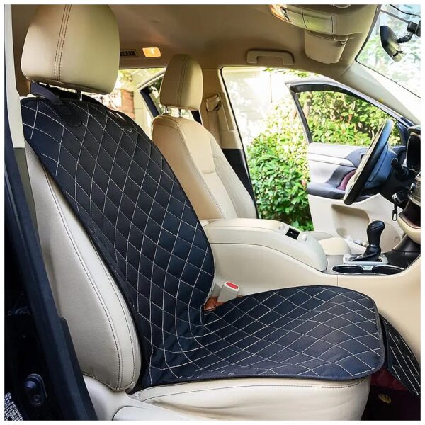 2 Pieces Black Pet Car Seat Covers for Cars SUVs and MPVs with Anti Slip Backing