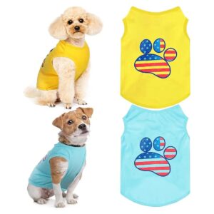 2 Pieces Independence Day Dog Clothes for Small Dogs with Soft and Lightweight Fabric