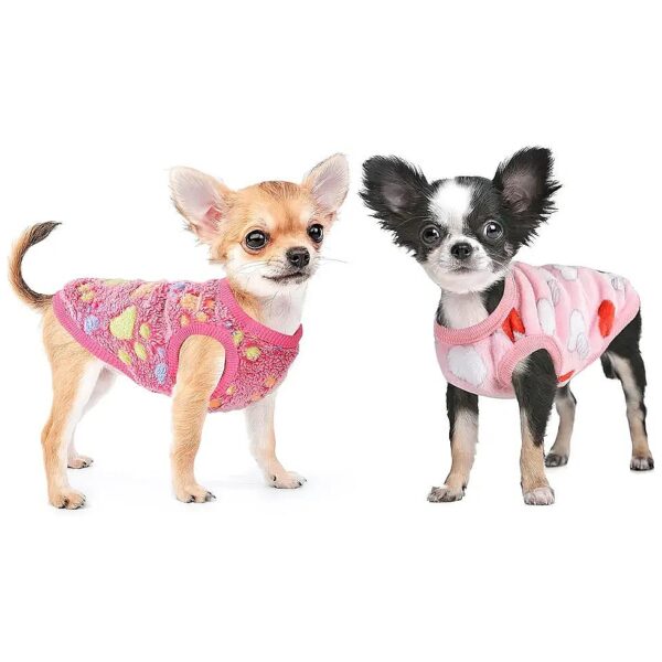 2 Pieces Pet Sweaters for Small Dogs Fleece Clothes Teacup Chihuahua Yorkie Outfits