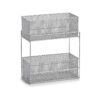 2-Shelf Steel Mesh Storage Unit with Removable Baskets for Small Spaces