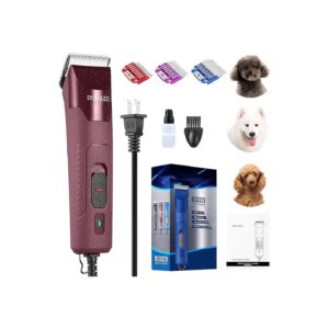 2-Speed Corded Dog Grooming Clipper for Thick Coats, Low Noise, Professional Design