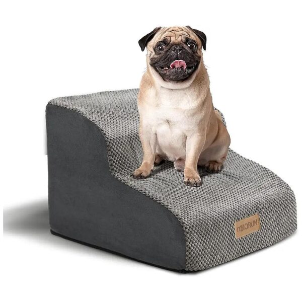 2-Tier Foam Pet Stairs for Small to Large Pets - Water-Resistant and Durable