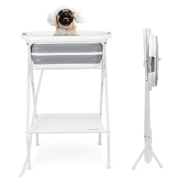 2 in 1 Dog Bathing Tub for Bathtime and Grooming with Drainage