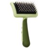 2-in-1 Dog Brush with Slicker and Bristle Brush for Detangling and Matting