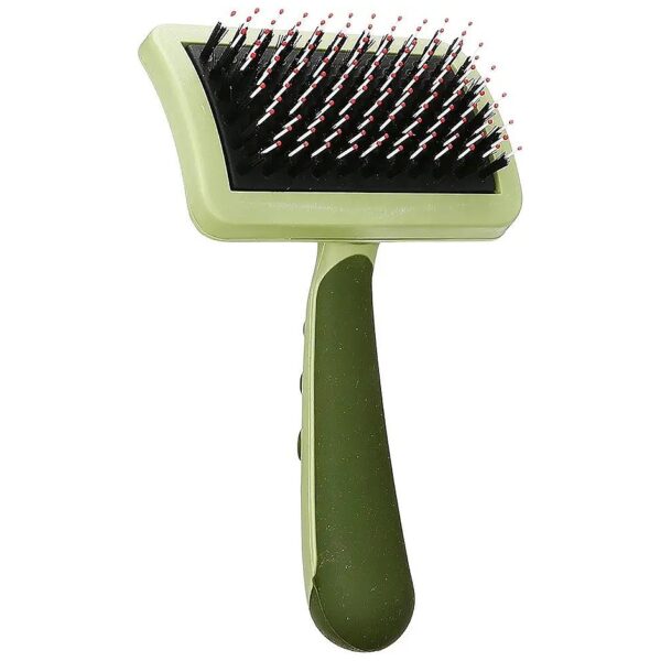 2-in-1 Dog Brush with Slicker and Bristle Brush for Detangling and Matting