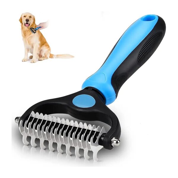 2 in 1 Dog Grooming Brush for Mat Removal and Deshedding