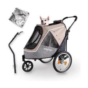 2-in-1 Happy Pet Stroller and Bike Trailer for Medium and Large Dogs with Unique Features