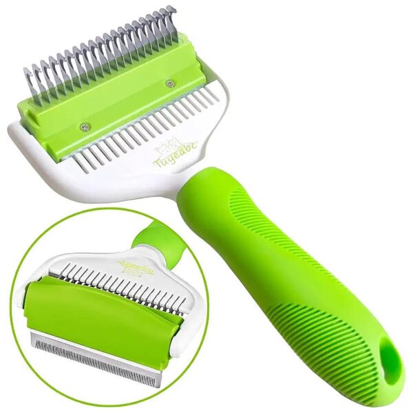 2 in 1 Pet Grooming Brush and Dematting Rake Combo for Efficient Pet Grooming Results