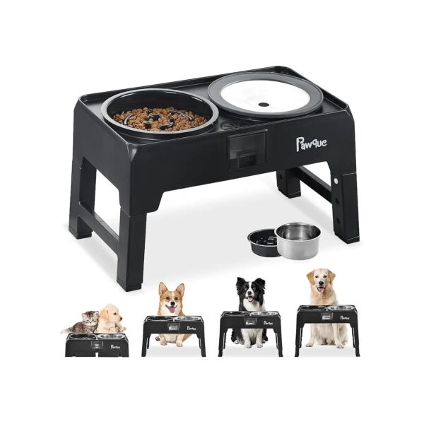 2-in-1 Stainless Steel Dog Bowl with Slow Feeder and Water Bowl