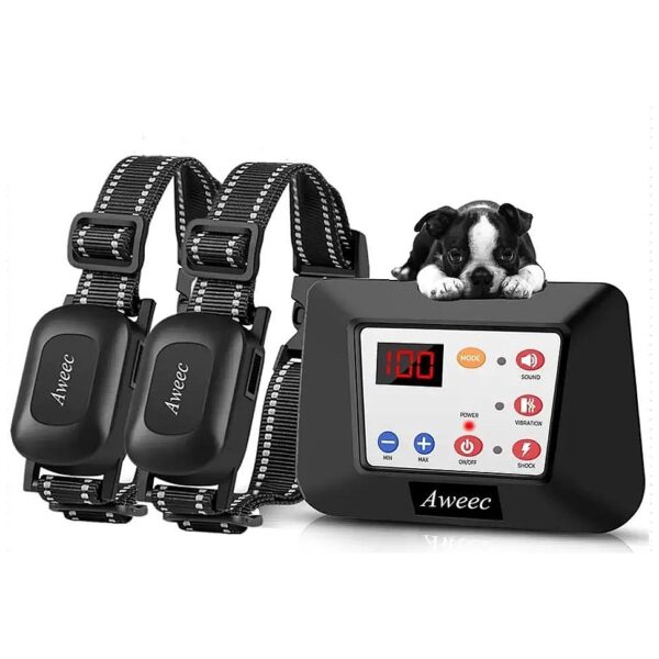 2-in-1 Wireless Dog Fence and Training Collar with Remote Control for Large Dogs