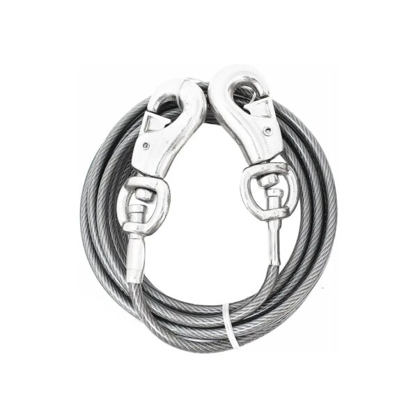 20 Foot Dog Tie-Out with Solid Vinyl Cable and Twin-Swivel Buckles