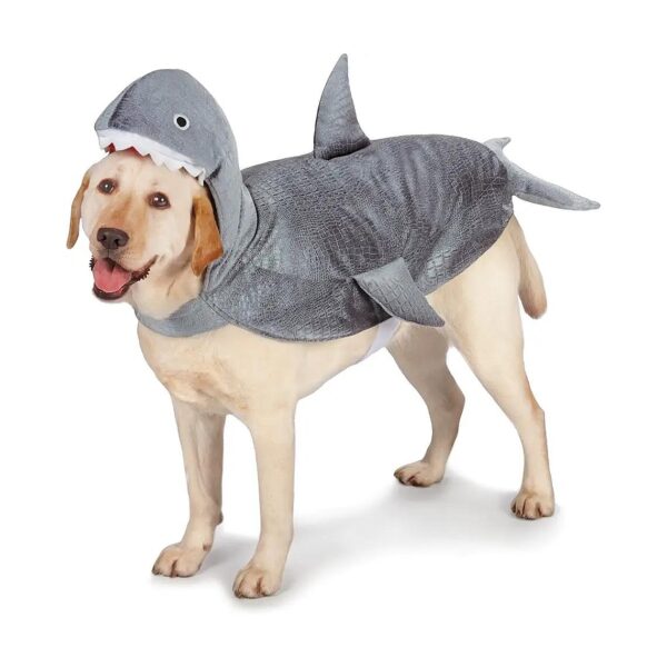 20 Inch Neck Shark Costume for Large Size Dogs with Chest Girth of 28 Inches