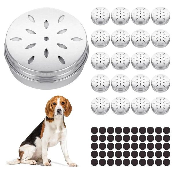 20 Pack Dog Scent Work Tins with 50 Magnetic Dots for Nose Training